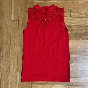 Red Sleeveless cutout Women's Top